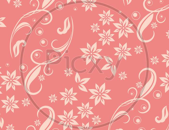 Floral Design Texture, Pattern For Tiles And Textile Industries With Trendy Modern Colour Combination
