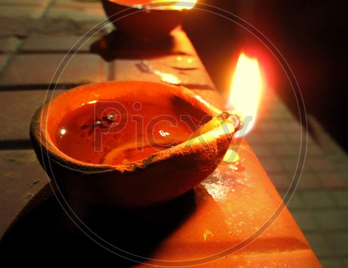 Diya Burn On Diwali