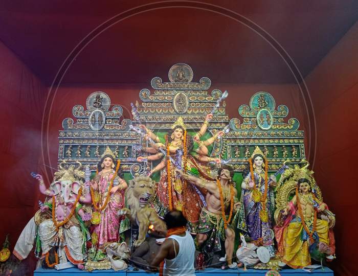 Picture of Devi Durga during Durga Puja