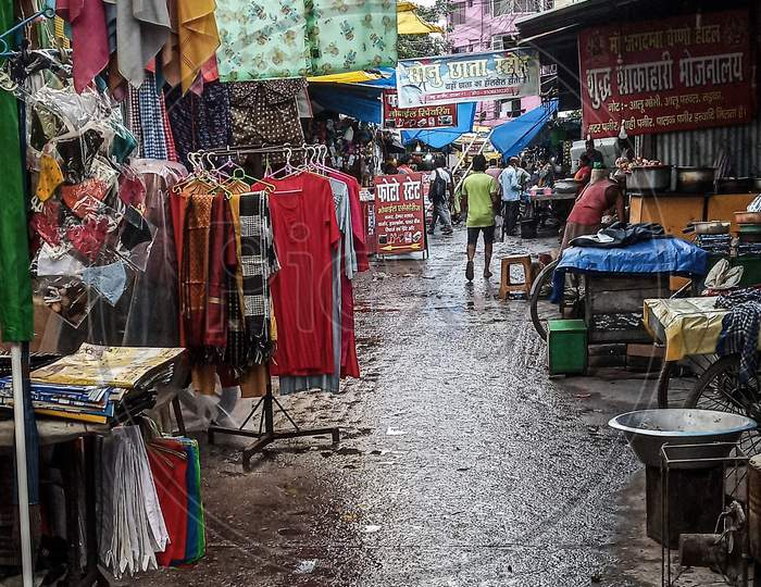 Miscellaneous Street market after rain