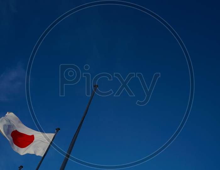 Japan Flag (Sun Maru) And The Blue Sky