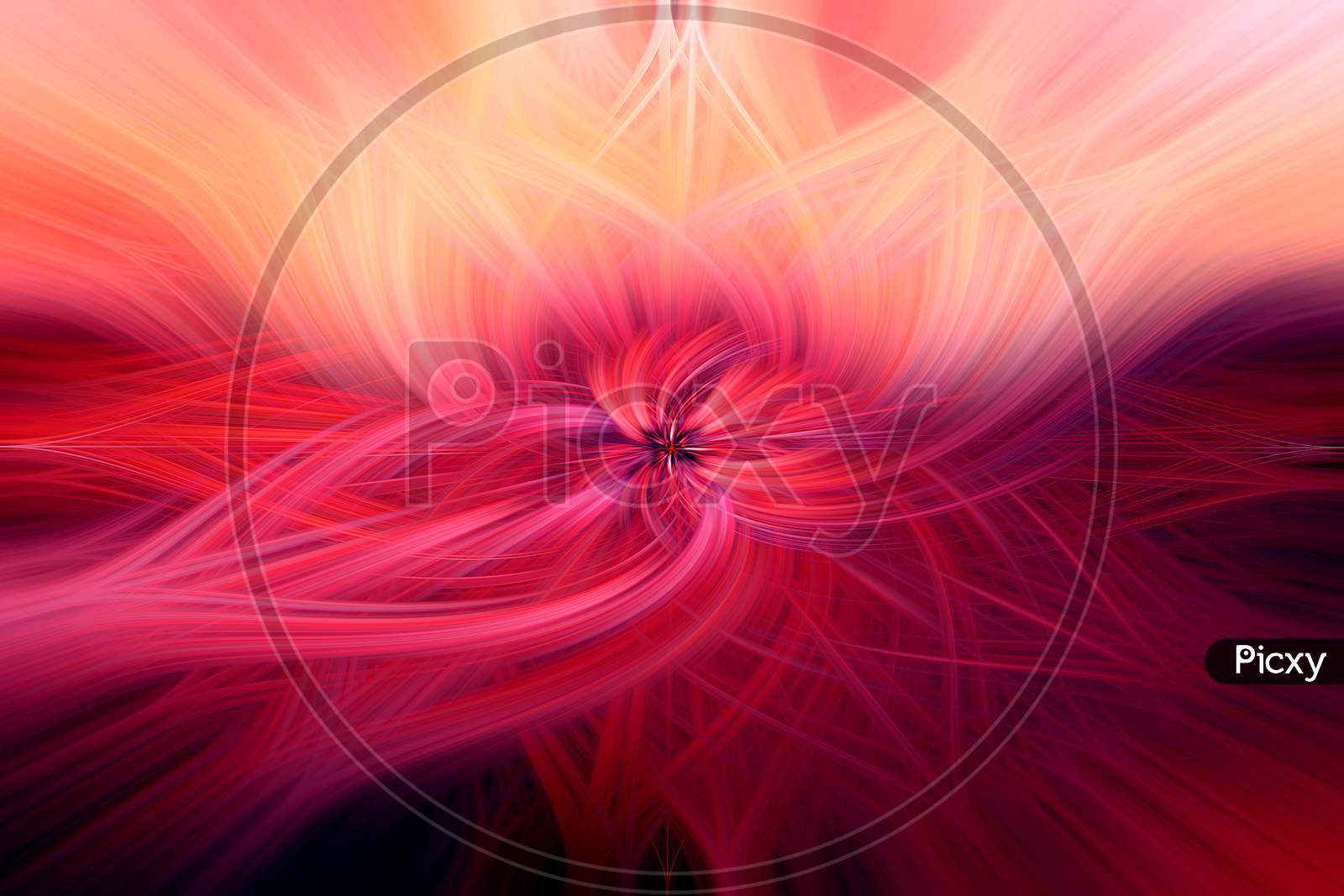 Abstract Red Twisted Light Fibers Effect Background With Waves.