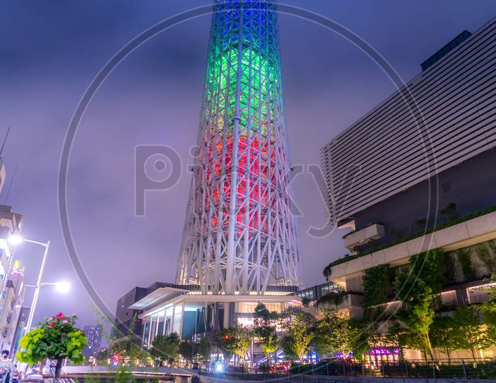 Tokyo Sky Tree Of Olympic Color