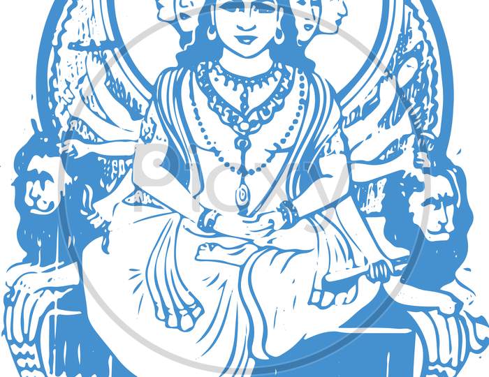 Sketch Of Lord Shiva And His Sign And Symbols Outline Editable Illustration