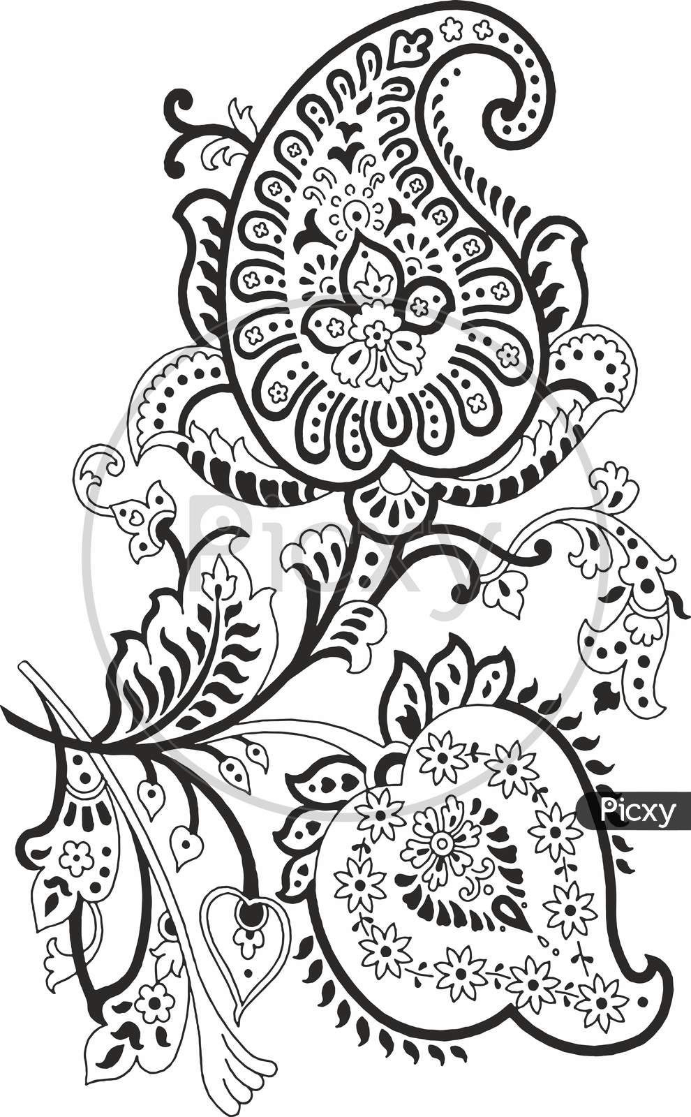 Rose flower line drawing style art design Vector Image-saigonsouth.com.vn
