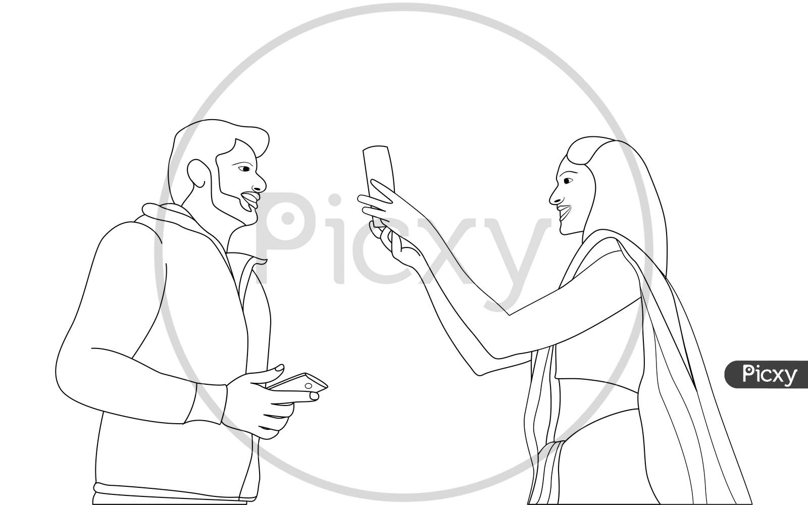 Karwa Chauth Festival Hand Drawn Flat Cartoon Illustration To Start The New  Moon By Seeing The Moonrise In November From Wives For Their Husbands  Template Download on Pngtree