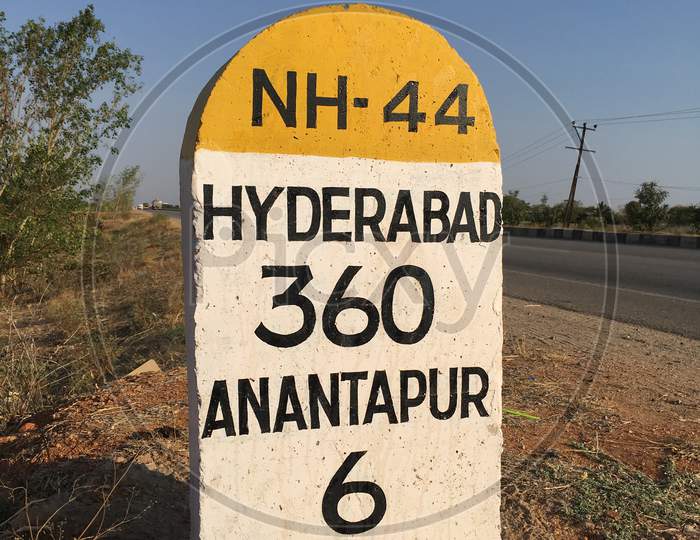 Distance Mile stone to Hyderabad TS