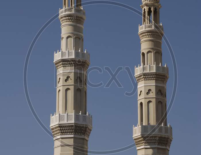 Minarets At Kanoo Mosque, Bahrain