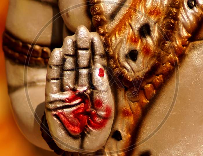 View Of Hand Of Indian God Shiva Idol ,In Blessing Pose