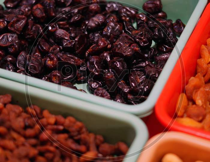 View Of Indian Dry Fruits Dates In The Market