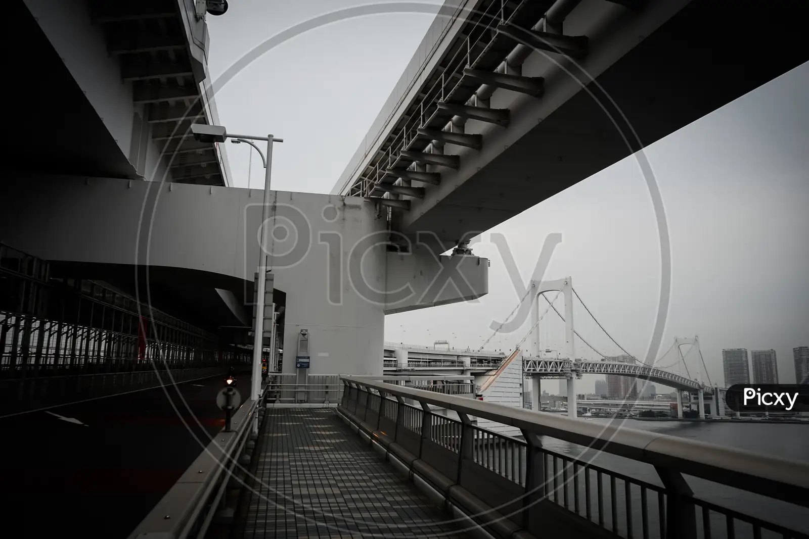 Image of Tokyo Rainbow Bridge (Monochrome Processing)-ZH857419-Picxy
