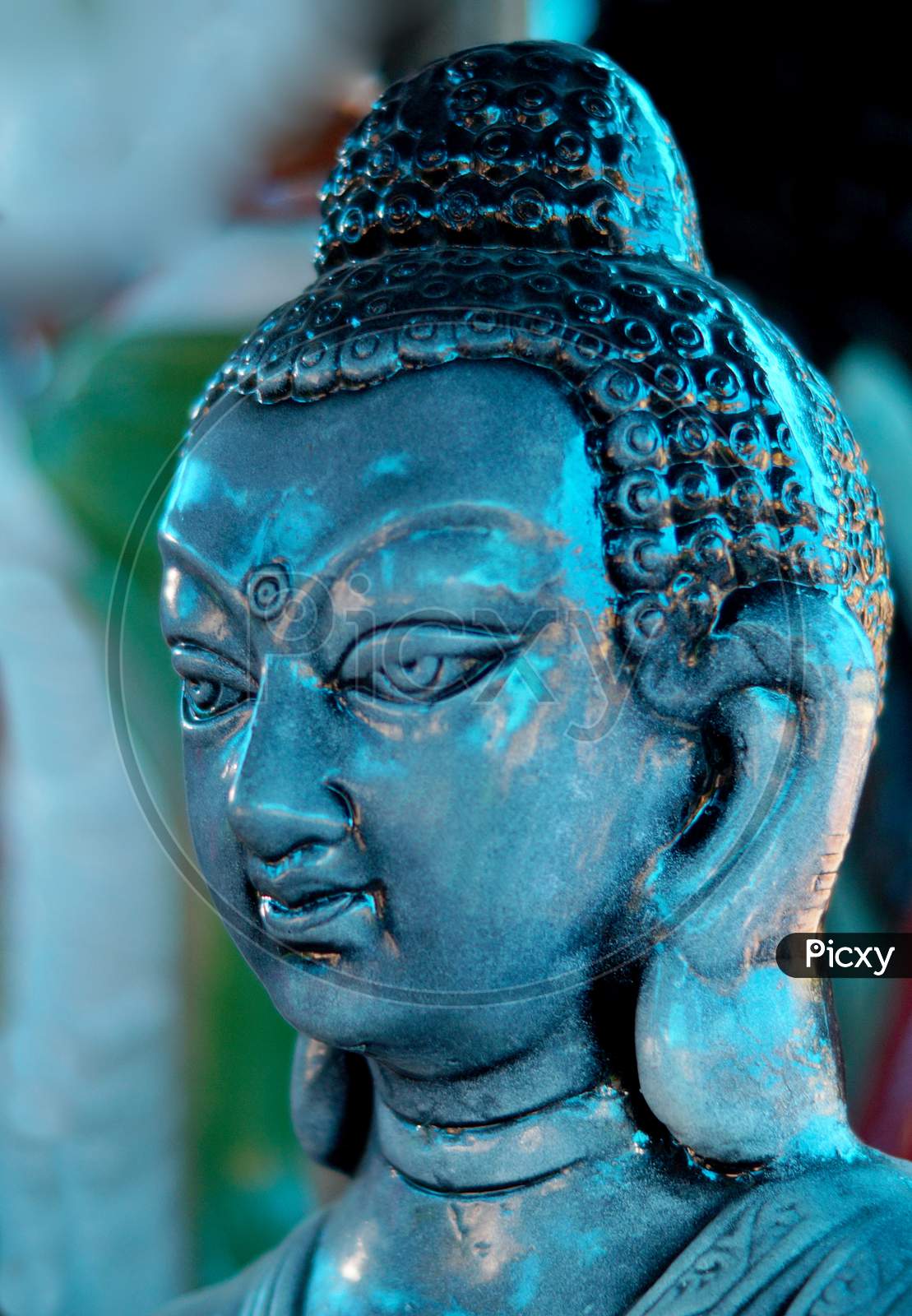 View  Of Head Of Buddha  Idol