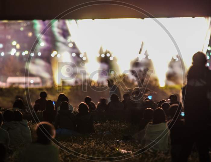 Fireworks And Spectators Of Tamasu Fireworks Festival (2018)