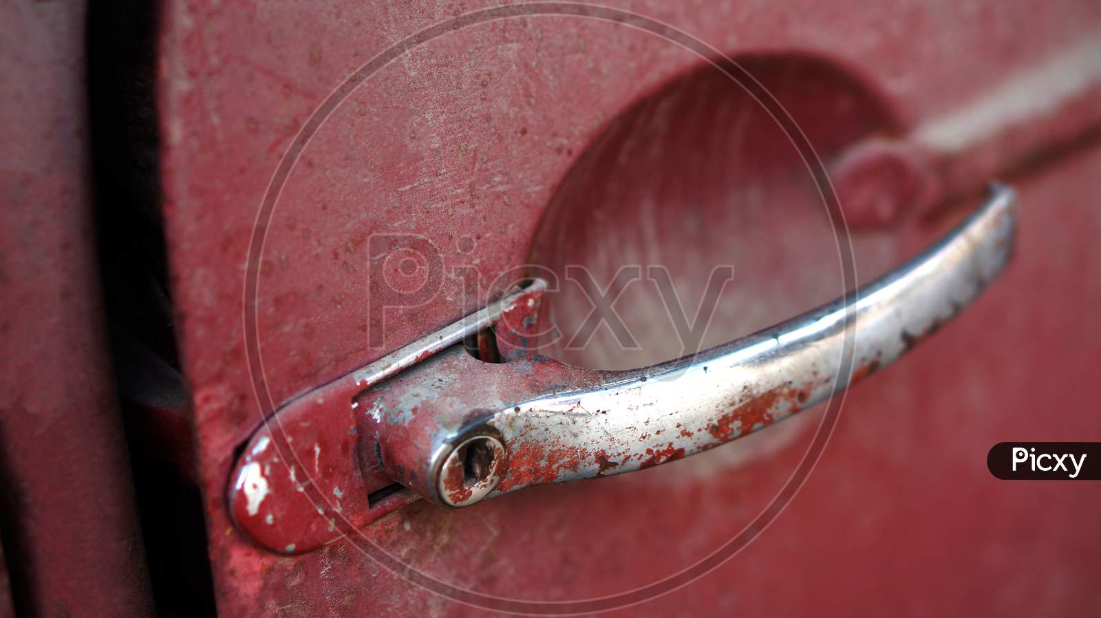 View Of Old And Antique Car Door And Handle