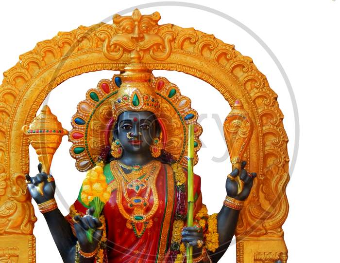 View Of Indian Hindu Goddess Lakshmi Idol In A Temple