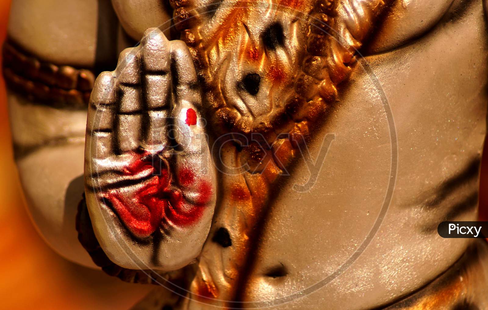 View Of Hand Of Indian God Shiva Idol ,In Blessing Pose