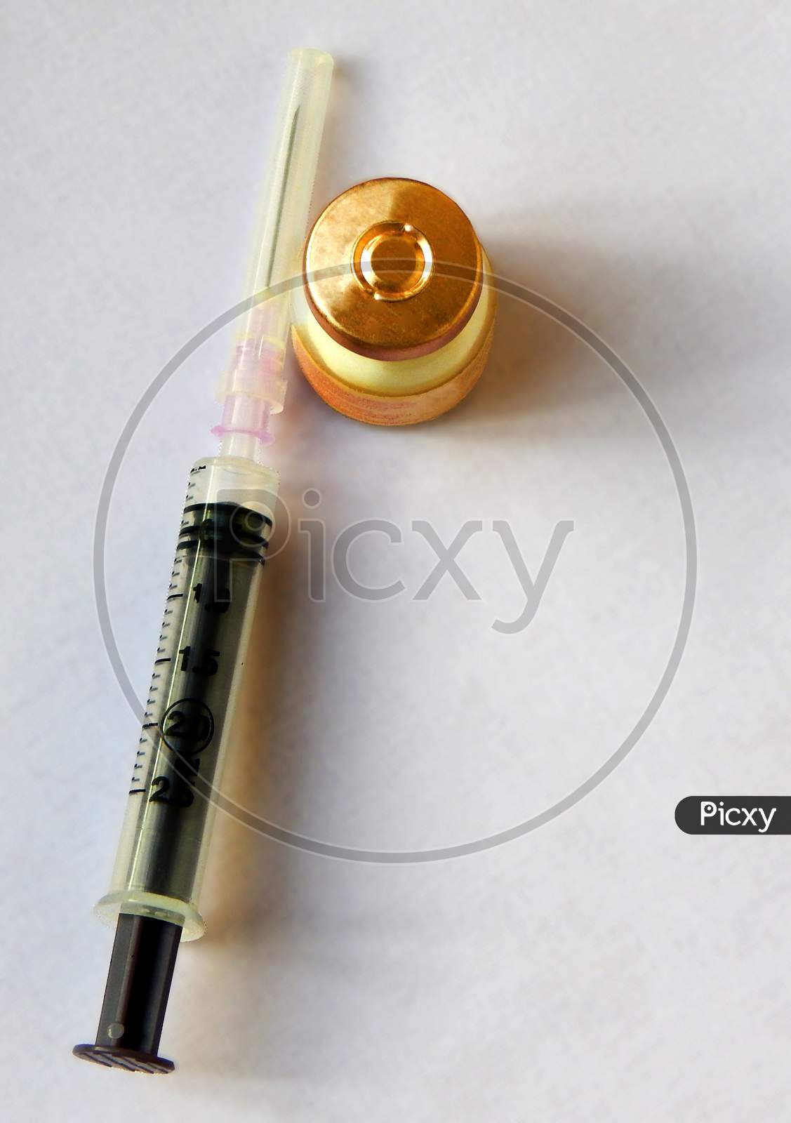 View Of Ampoules And Syringe For Injection