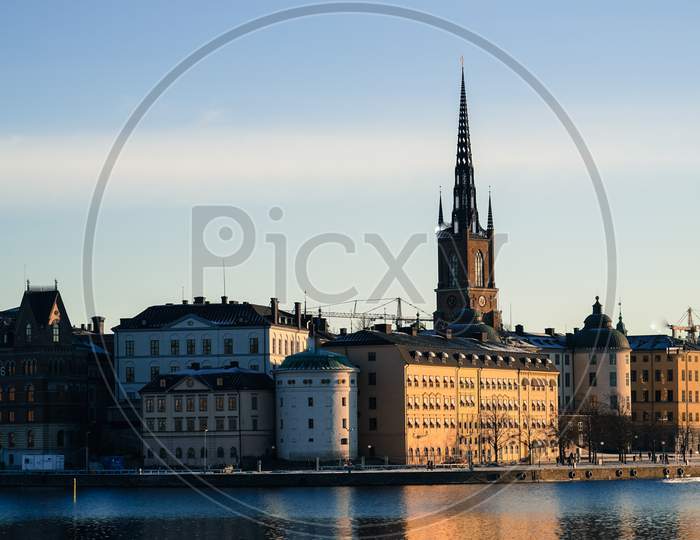 Stockholm Cityscape And Morning Ray