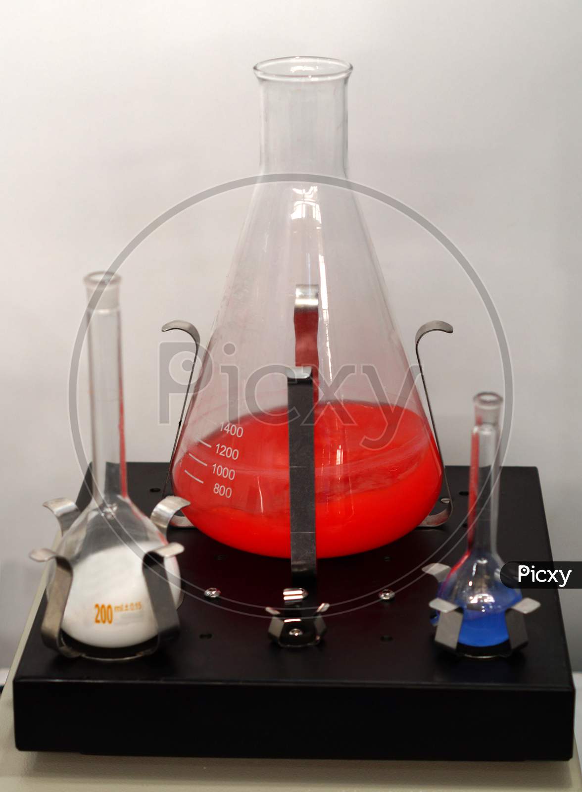 View Of Electric Magnetic Stirrer Equipment To Stirr Solutions In Chemical Or Pharma Laboratory