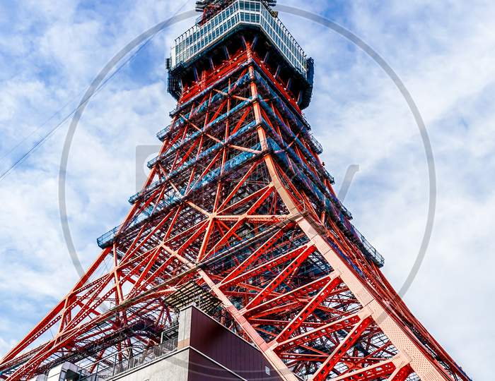 Blue Sky And Tokyo Tower (During Partial Construction)
