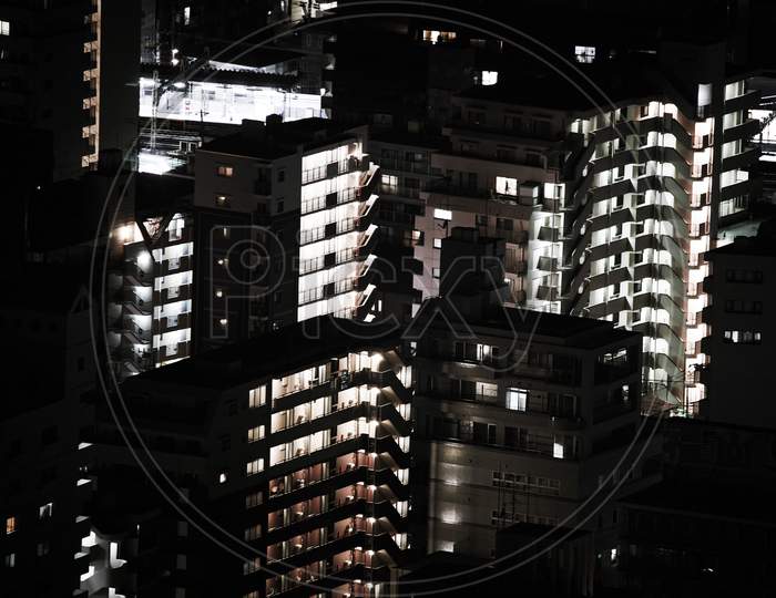 Yokohama Night View And Residential Area