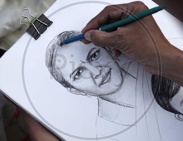 Sketch of pv sindhu.new drawing video. - YouTube
