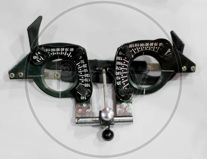 View Of Eye Sight Testing Spectacles In A Clinic