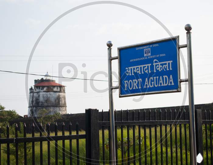 Goa, India - 02 October 2021, Picture of historical Aguada fort, a famous tourist destination of Goa.