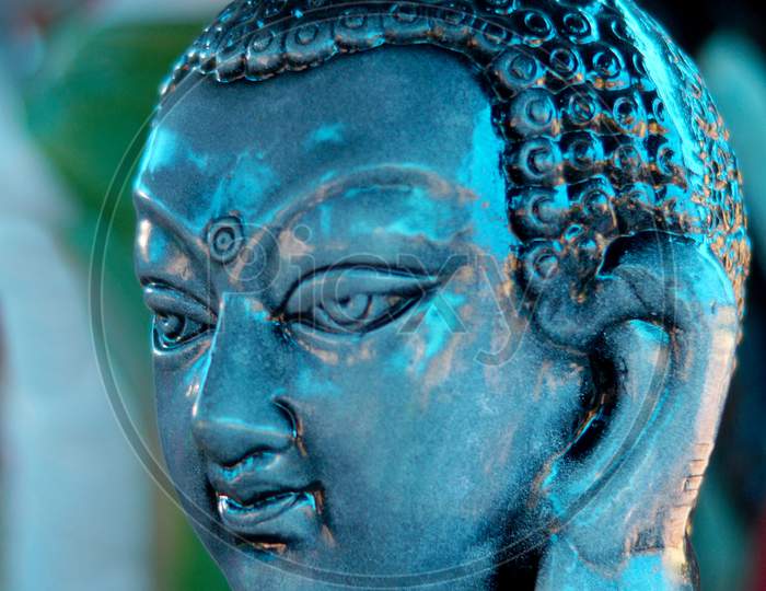 View  Of Head Of Buddha  Idol