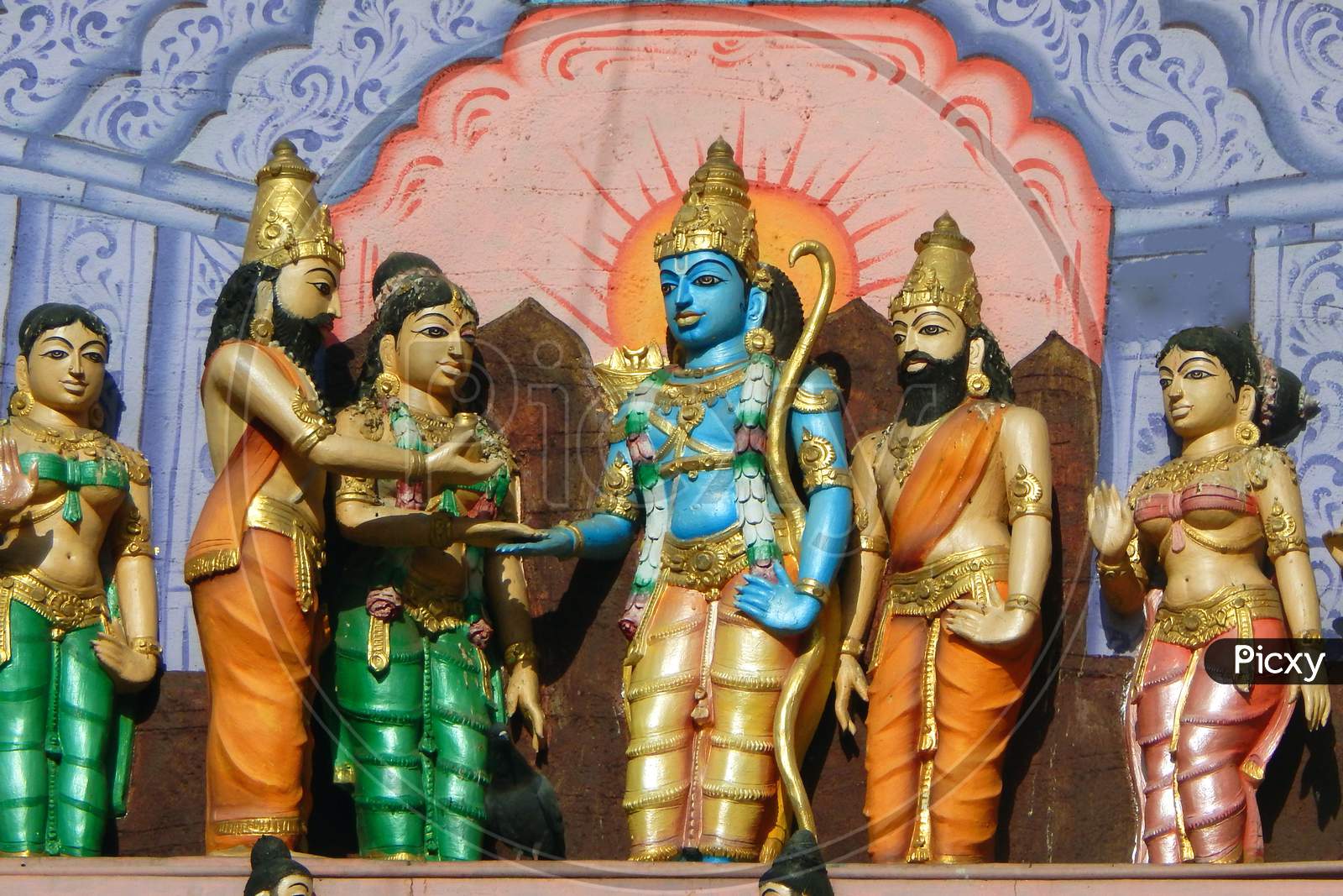Indian God Rama And Goddess Sita Statues In Marriage Function, In A Temple