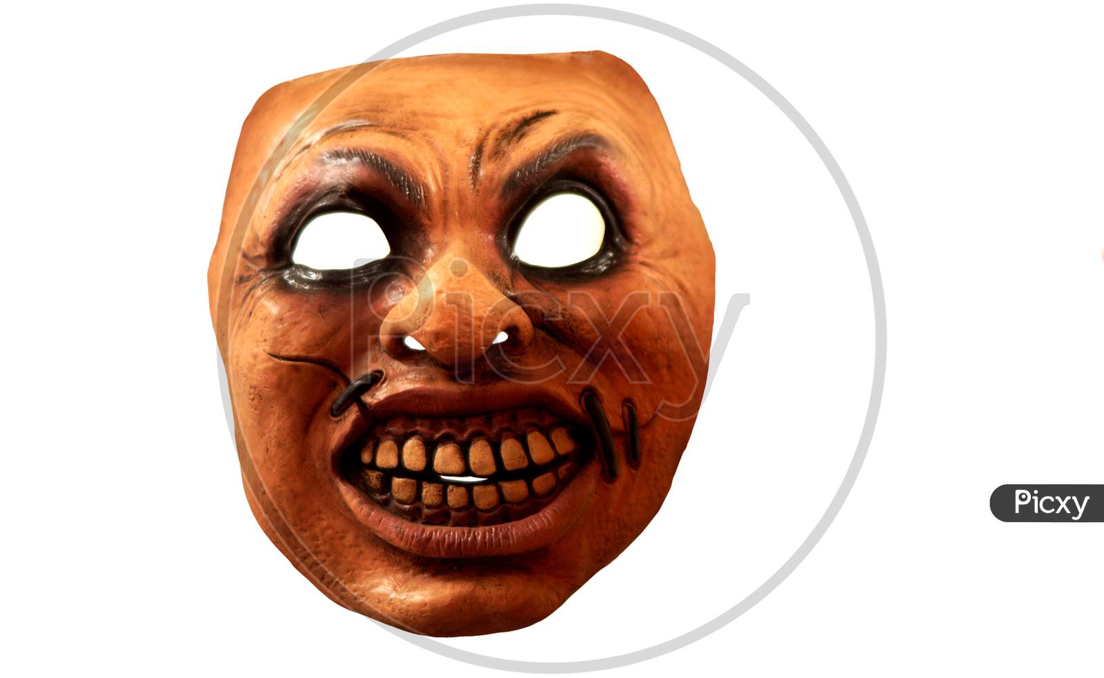 View Of A Human Face Mask ,Halloween Concept