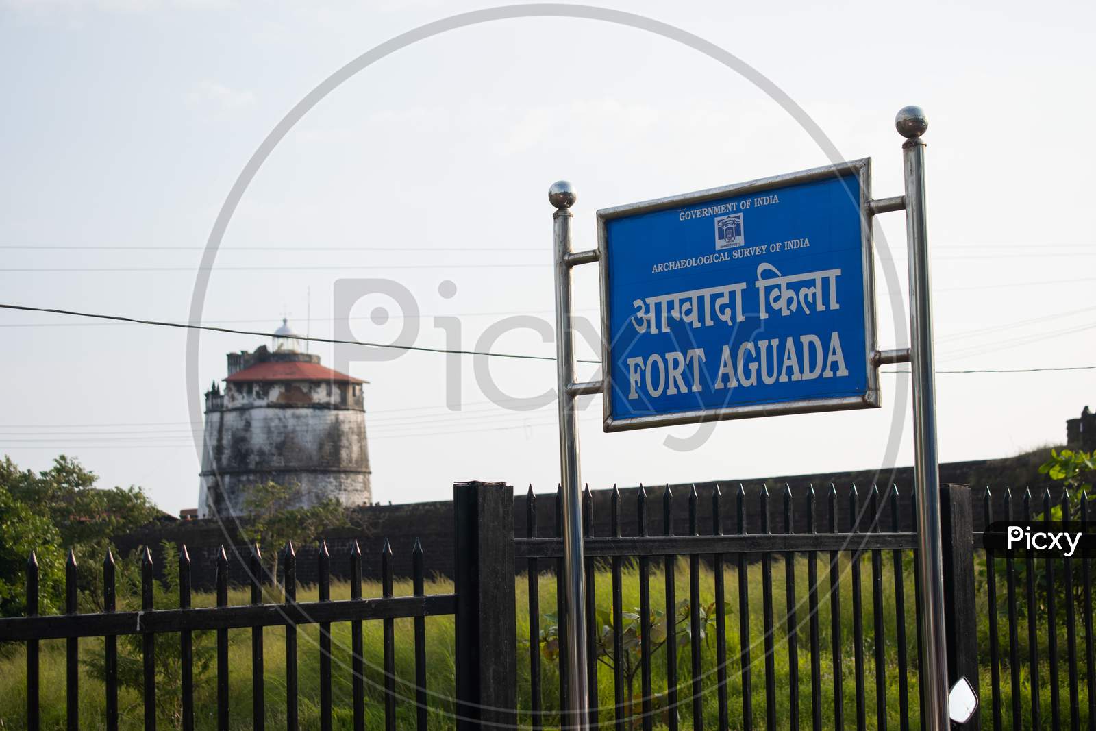 Goa, India - 02 October 2021, Picture of historical Aguada fort, a famous tourist destination of Goa.