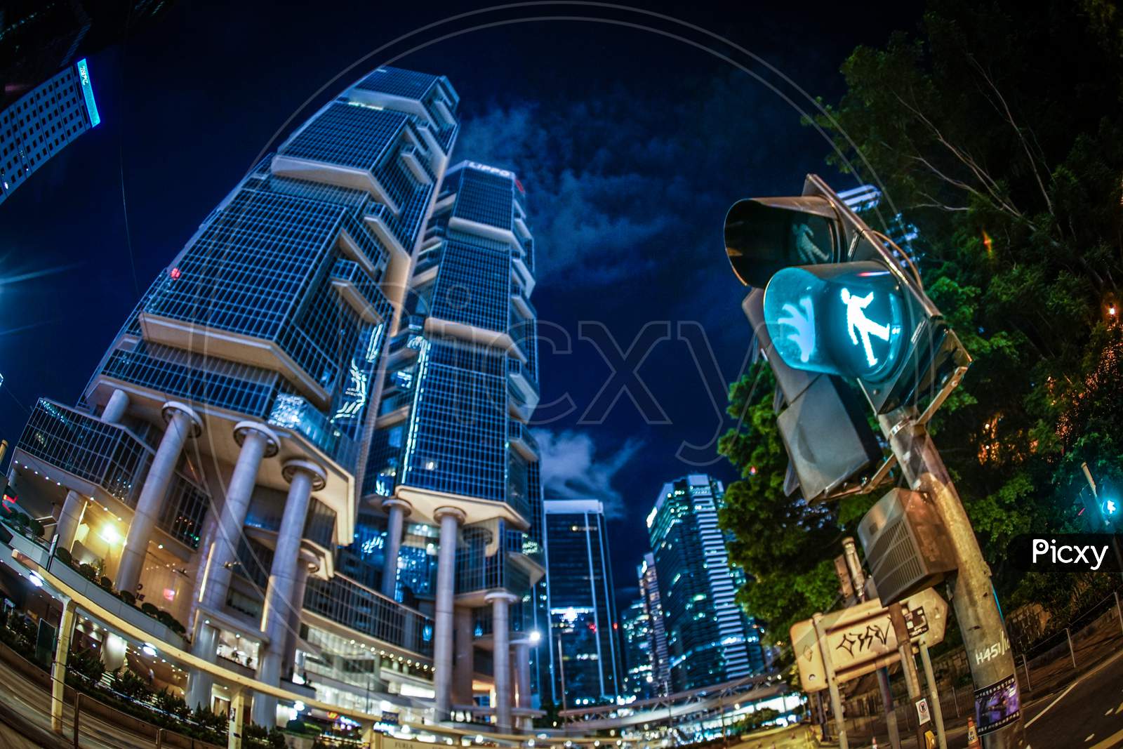 Of The Skyscrapers Of Hong Kong Special Administrative Region Night View