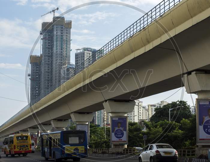 5Th September, 2021, Kolkata, West Bengal, India: Under Construction Metro Rail Bridge In Kolkata.
