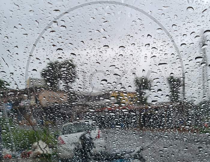 Rain View from Car
