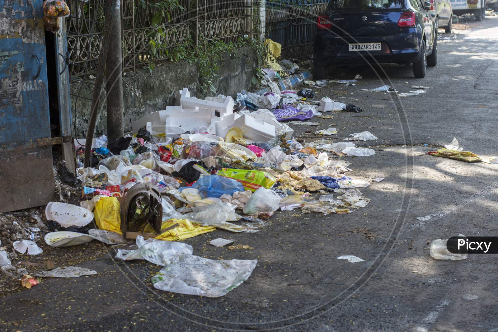 15Th October, 2021, Kolkata, West Bengal, India: Litter On Street Causing Pollution