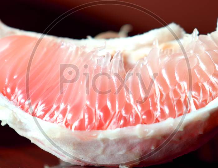 Closeup Photo Of Pomelo ,Fresh Juicy Fruit Rich Of Vitamin C And Antioxident