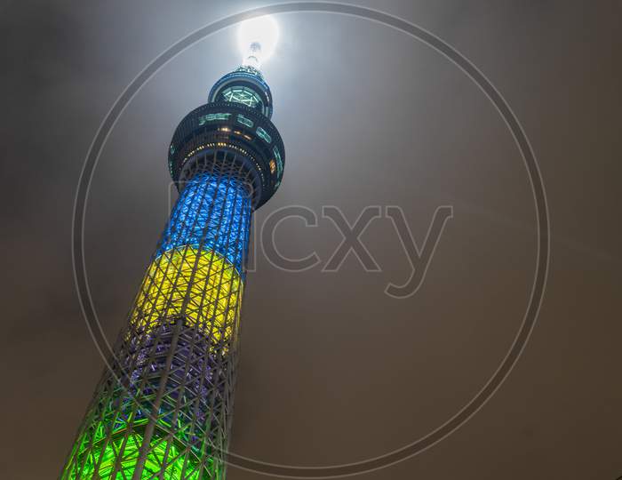 Tokyo Sky Tree Of Olympic Color