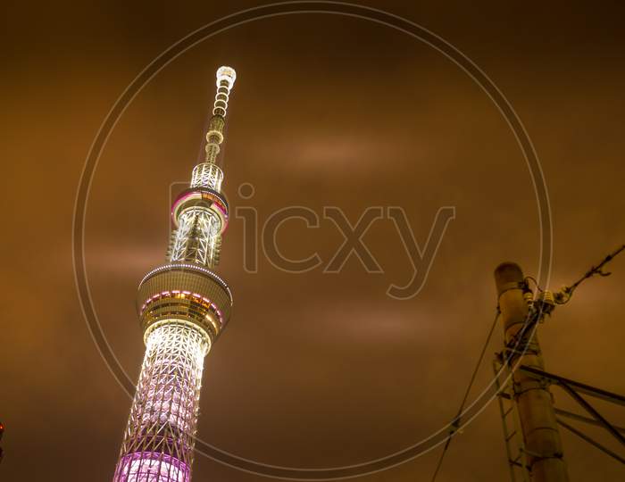 Light Night View Of The Up To The Tokyo Sky Tree