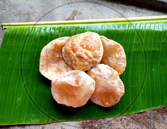 Bengali Traditional Food In Occationally Or Often Deep-Fried Flatbread(Luchi)