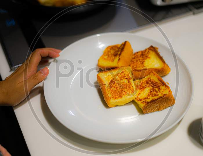 French Toast Of The Cooking Process