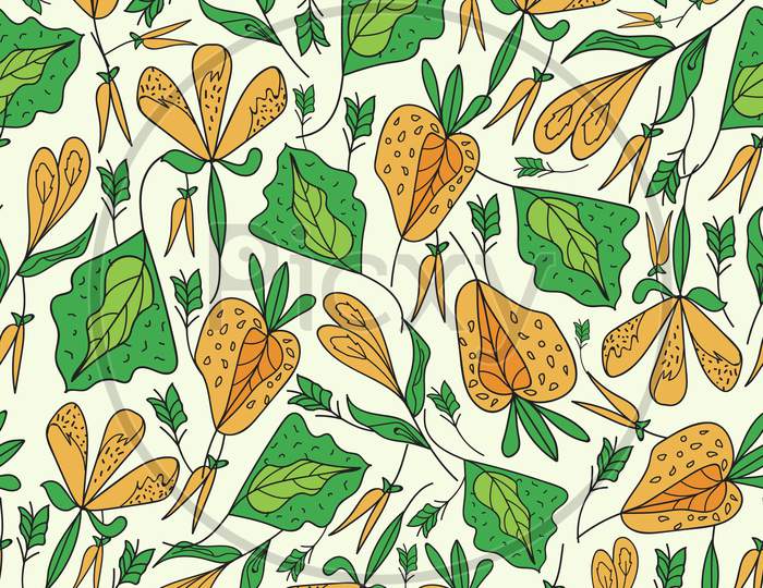 Green and yellow floral pattern