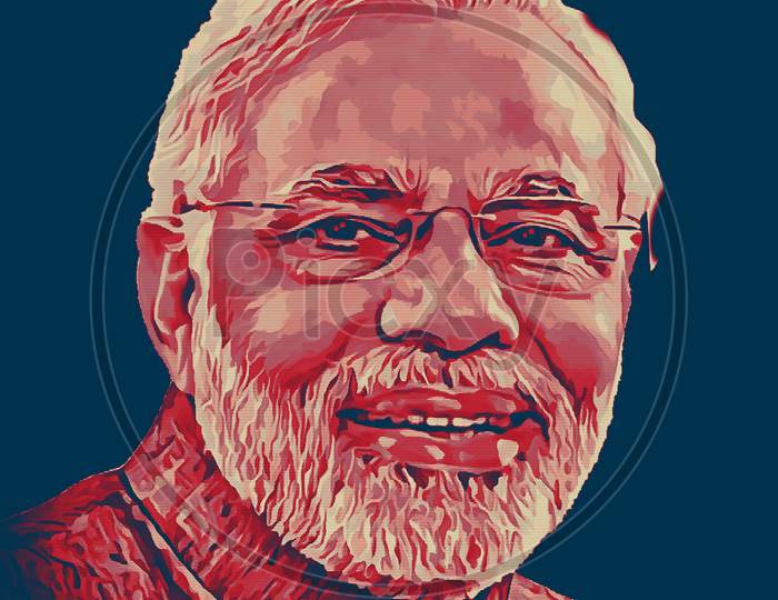 Indian prime minister narendra modi full size vector illustration