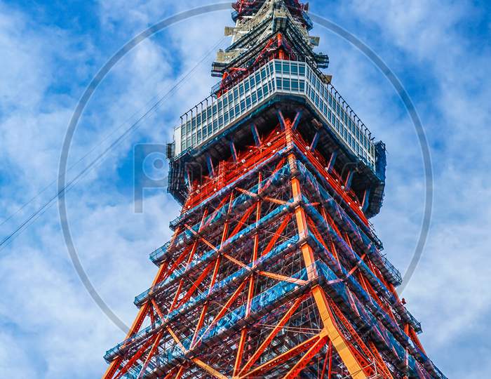 Blue Sky And Tokyo Tower (During Partial Construction)