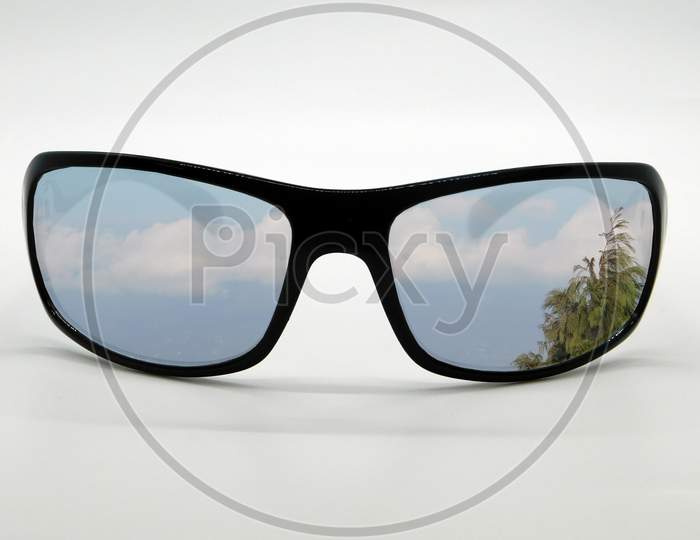 Black Frame White Glass Sunglasses