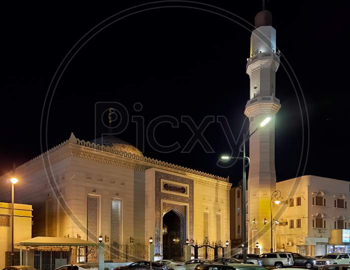 Beautiful mosque in night photo shoot.