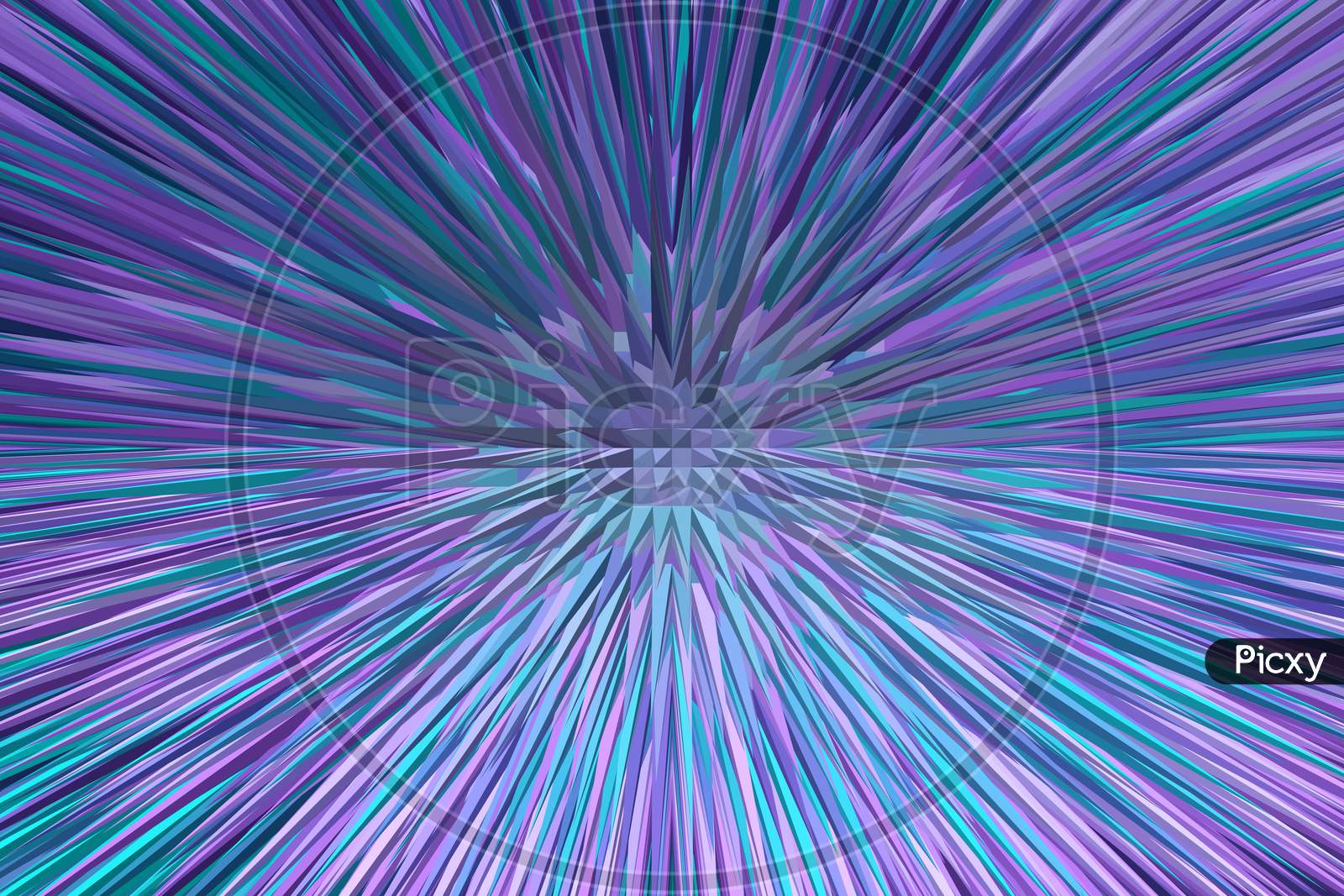 Purple, Green, Cyan And Blue Color Backdrop Design. Explosive Effect From Center