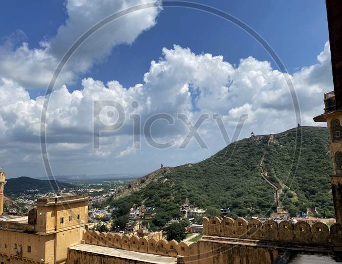 View From Top Of Amer Fort In Jaipur Rajasthan