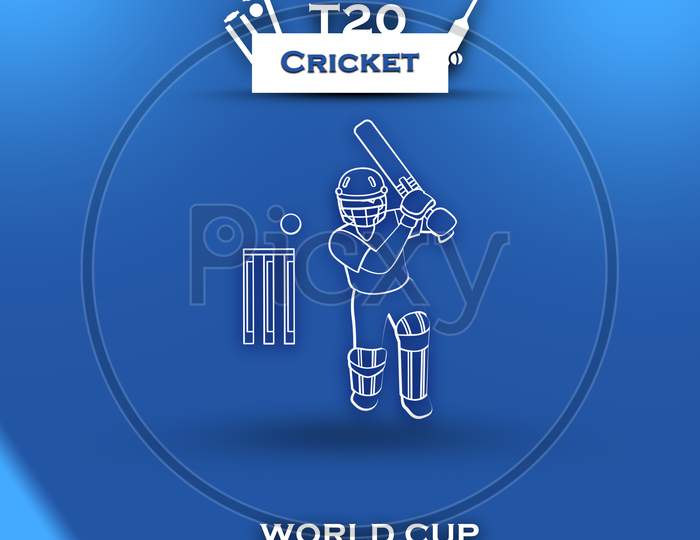 Cricket Match ICC T20 World Cup design poster.