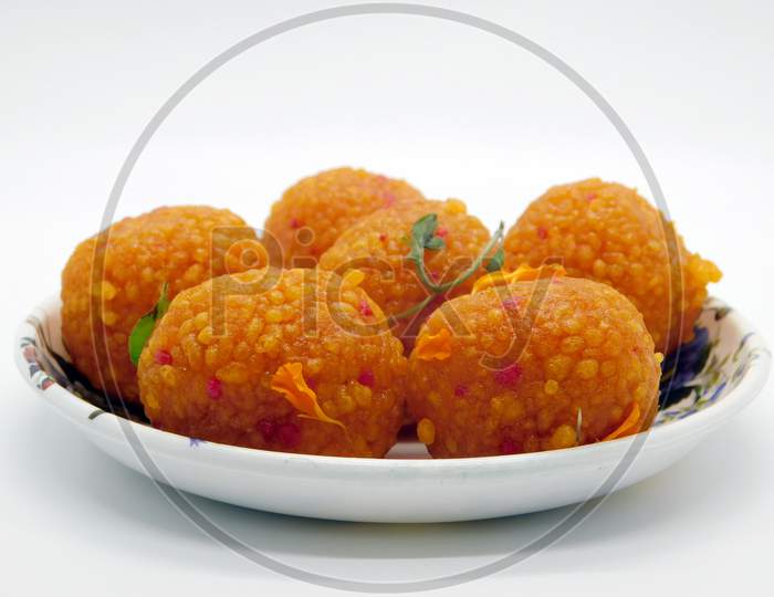 Traditional Indian Sweet Motichoor Laddu